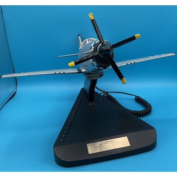 P-51 Mustang Fighter Aircraft Telephone Desk Phone Plane By Telemania - Picture 2 of 16
